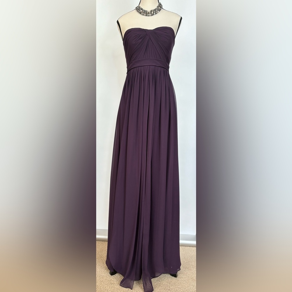 Jenny Yoo Aidan Convertible Strapless Chiffon Gown Purple Plum Black Currant 2